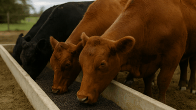 Livestock consuming biochar animal feed